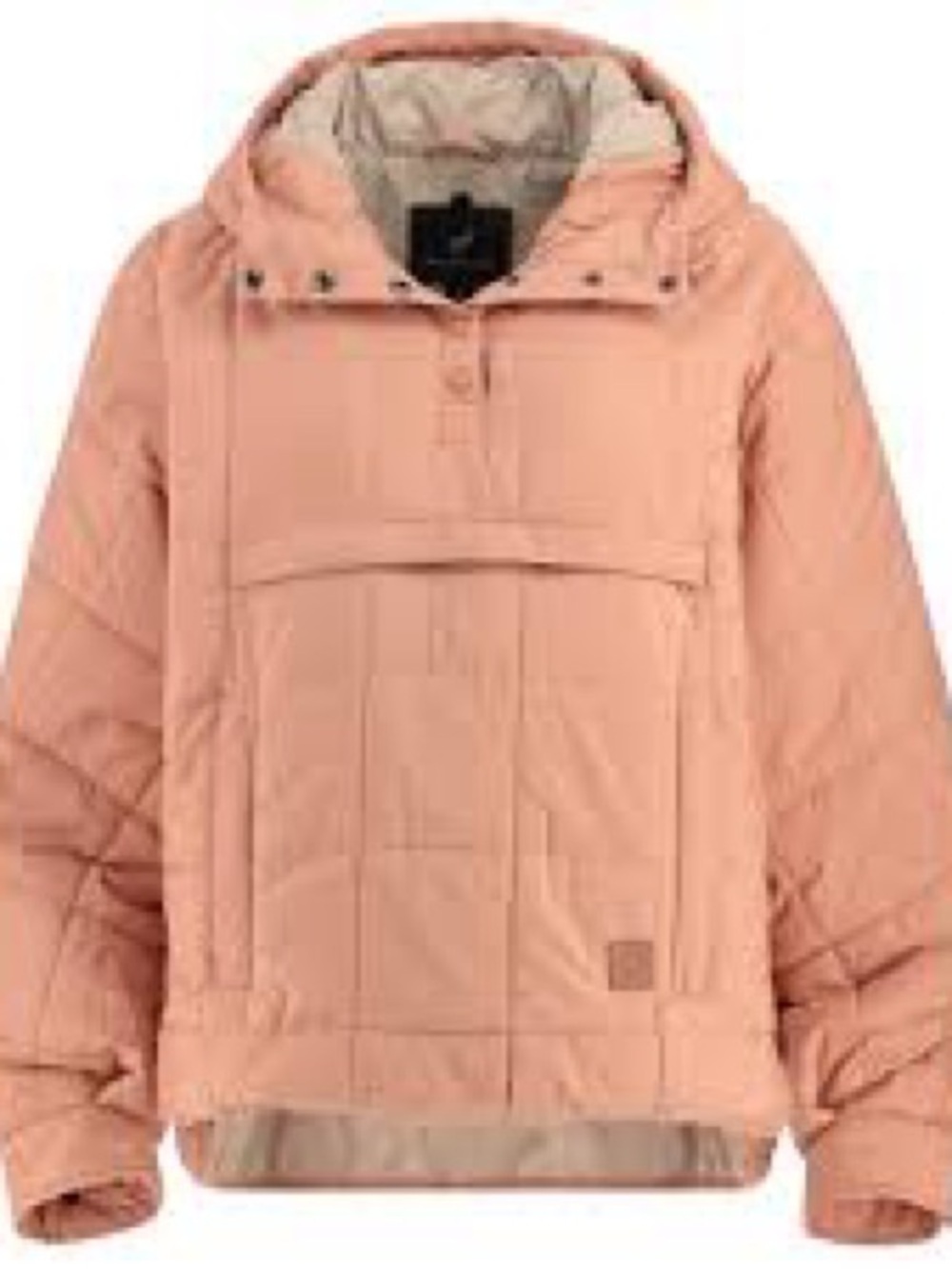 Women's Quilted Hooded Pullover Jacket - Pink